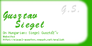 gusztav siegel business card